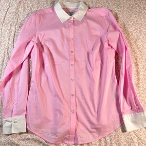Brooks Brothers Pink and White Button-Up Shirt